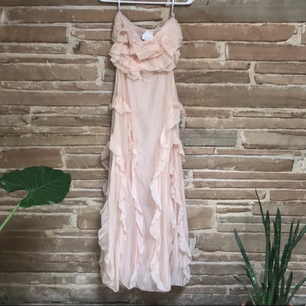 Aryn K Strapless Ruffle Dress